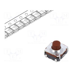 10 pcs : KST241J LFS - Microswitch TACT, SPST-NO, Pos: 2, 0.05A/32VDC, SMT, 3.5N, 5mm, IP40