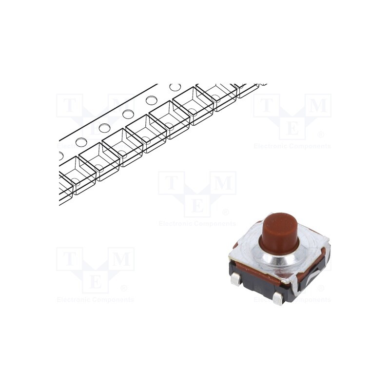 10 pcs : KST241J LFS - Microswitch TACT, SPST-NO, Pos: 2, 0.05A/32VDC, SMT, 3.5N, 5mm, IP40