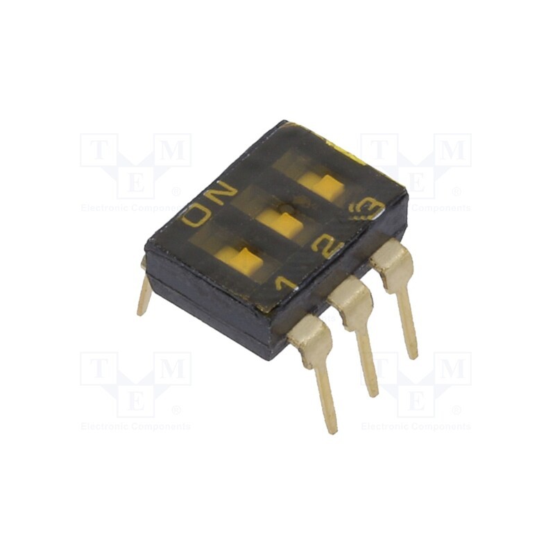 10 pcs : DBS 1003 - Switch: DIP-SWITCH, OFF-ON, 0.025A/24VDC, Pos: 2, -40÷85°C, PCB,THT
