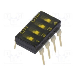 10 pcs : DBS 1004 - Switch: DIP-SWITCH, OFF-ON, 0.025A/24VDC, Pos: 2, -40÷85°C, PCB,THT