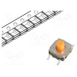 20 pcs : KSC421G 70 SH LFS - Microswitch TACT, SPST-NO, Pos: 2, 0.05A/32VDC, SMT, none, 1.7N