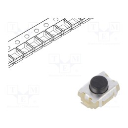 20 pcs : PTS820J25MSMTR LFS - Microswitch TACT, SPST-NO, Pos: 2, 0.05A/12VDC, SMT, none, 1.6N