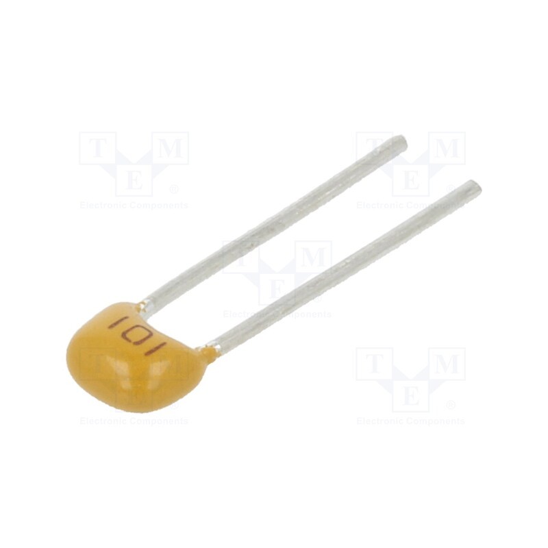 50 pcs : CT40805N101J500F1R - Capacitor: ceramic, 100pF, 50V, C0G (NP0), ±5%, THT, 2.54mm