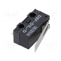 10 pcs : D2F-01LD - Microswitch SNAP ACTION, 1A/125VAC, 0.1A/30VDC, with lever, SPDT