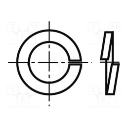 500 pcs : 1144766 - Washer, round,spring, M3, D5.6mm, h1mm, spring steel, BN 1373
