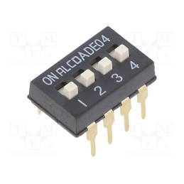 10 pcs : 1825057-3 - Switch: DIP-SWITCH, ON-OFF, 0.1A/24VDC, Pos: 2, -30÷85°C, THT, ADE