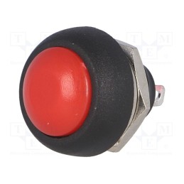 10 pcs : PS33BRD - Switch: push-button, Pos: 2, 1A/250VAC, OFF-(ON), Illumin: none