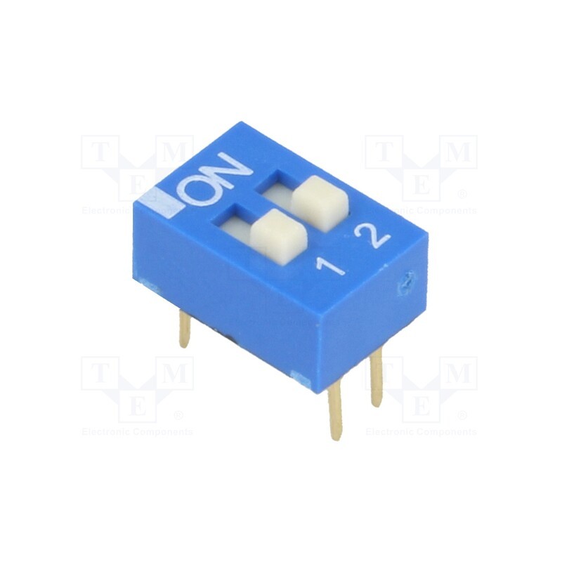 10 pcs : EDG102S - Switch: DIP-SWITCH, Poles number: 2, ON-OFF, 0.025A/24VDC, Pos: 2