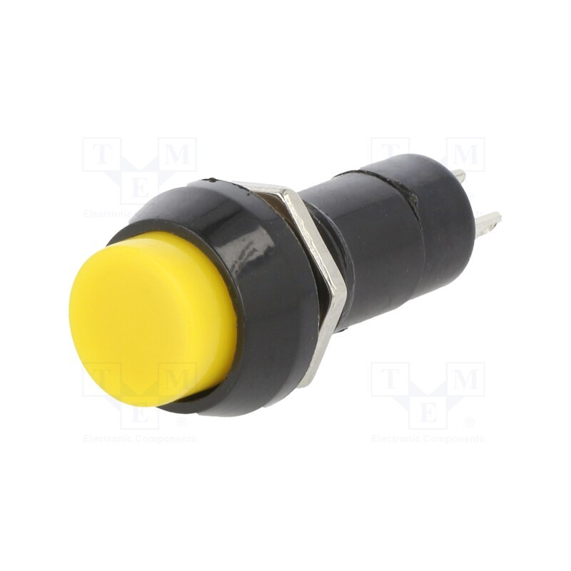 10 pcs : PS11AYL - Switch: push-button, Pos: 2, SPST-NO, 1A/250VAC, OFF-ON, Ø12mm