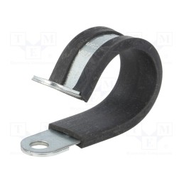 10 pcs : 61825250 - Fixing clamp, ØBundle : 28mm, W: 15mm, steel, Ømount.hole: 6.4mm