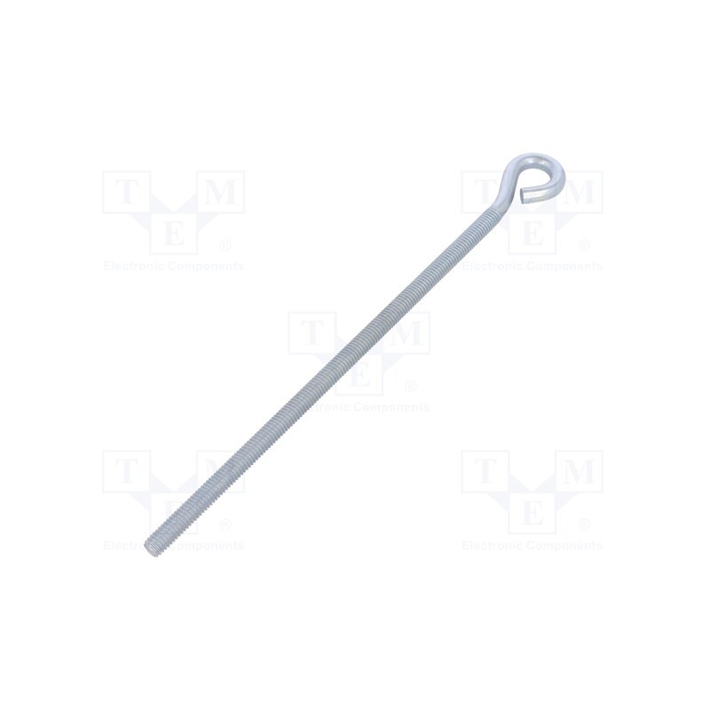 10 pcs : HO.6180 - Hook, ring, steel, zinc, 180mm