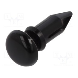 50 pcs : 8G418V20667 - Rivet, polyamide, L.rivet: 9.5mm, Panel cutout diam: 3.7mm, black