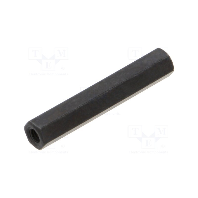 50 pcs : 113X30SW - Screwed spacer sleeve, 30mm, Int.thread: M3, hexagonal, brass