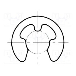 500 pcs : 1285025 - Circlip, spring steel, 4mm, BN 811, Plating: black finish