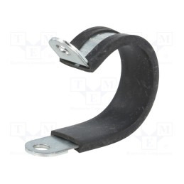 10 pcs : 61825255 - Fixing clamp, ØBundle : 30mm, W: 15mm, steel, Ømount.hole: 6.4mm