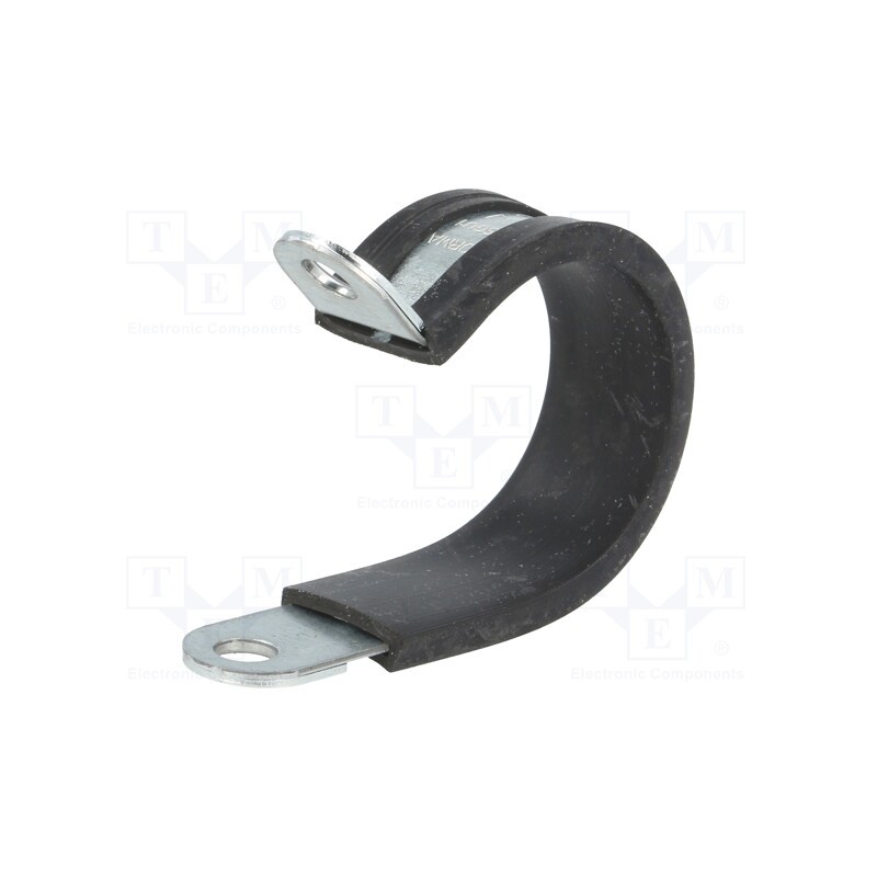 10 pcs : 61825255 - Fixing clamp, ØBundle : 30mm, W: 15mm, steel, Ømount.hole: 6.4mm