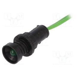 10 pcs : LKM220-G - Indicator: LED, recessed, green, 230VAC, Ø10mm, IP20, leads 300mm