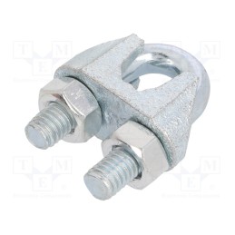 10 pcs : ZL12/13 - Rope clamp wire, steel, for rope, Ørope: 12mm, zinc, DIN 741