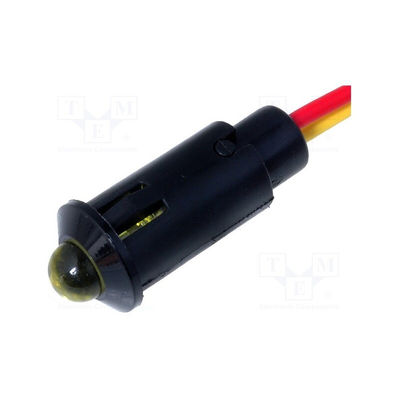 10 pcs : R9-73L-11-24YELLOW - Indicator: LED, prominent, yellow, 24VDC, Ø8.2mm, IP40, leads 170mm