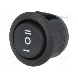 10 pcs : R13-112I-BB-7D - ROCKER, SP3T, Pos: 3, (ON)-OFF-(ON), 10A/250VAC, black, none, 50mΩ