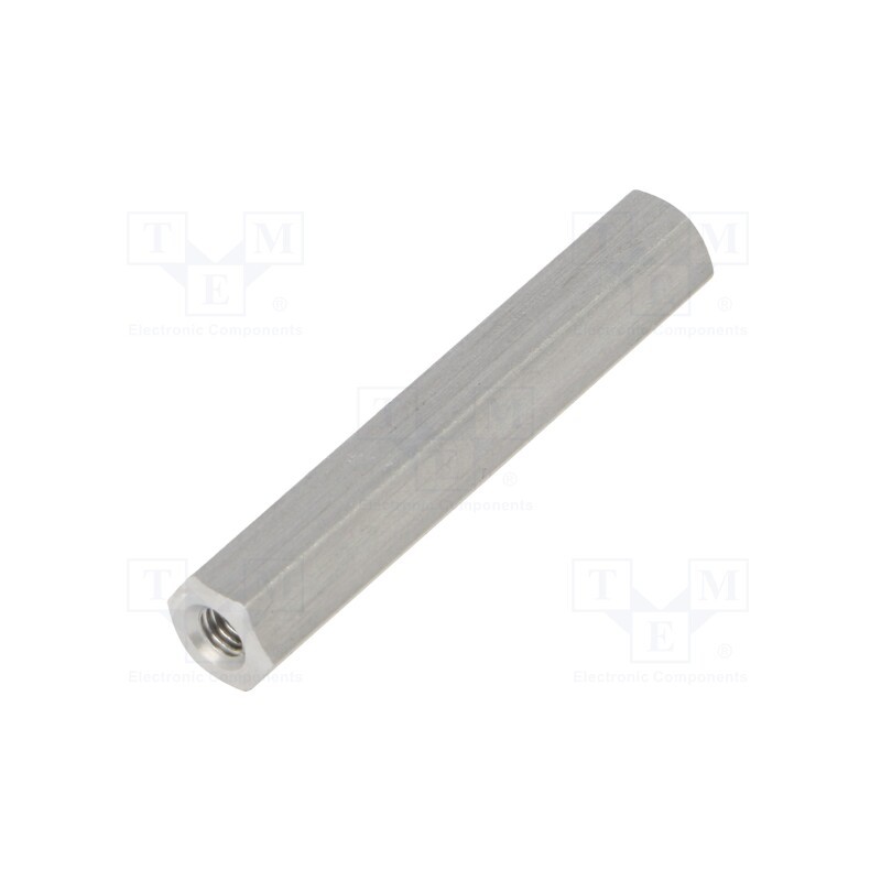 50 pcs : 135X35 - Screwed spacer sleeve, 35mm, Int.thread: M3, hexagonal, aluminium