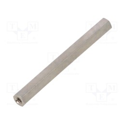 50 pcs : 111X40 - Screwed spacer sleeve, 40mm, Int.thread: M2, hexagonal, brass
