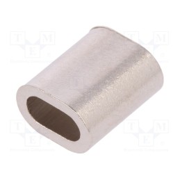 50 pcs : TZ-3 - Ferrule, copper, for rope, Ørope: 3mm, L: 11mm, nickel