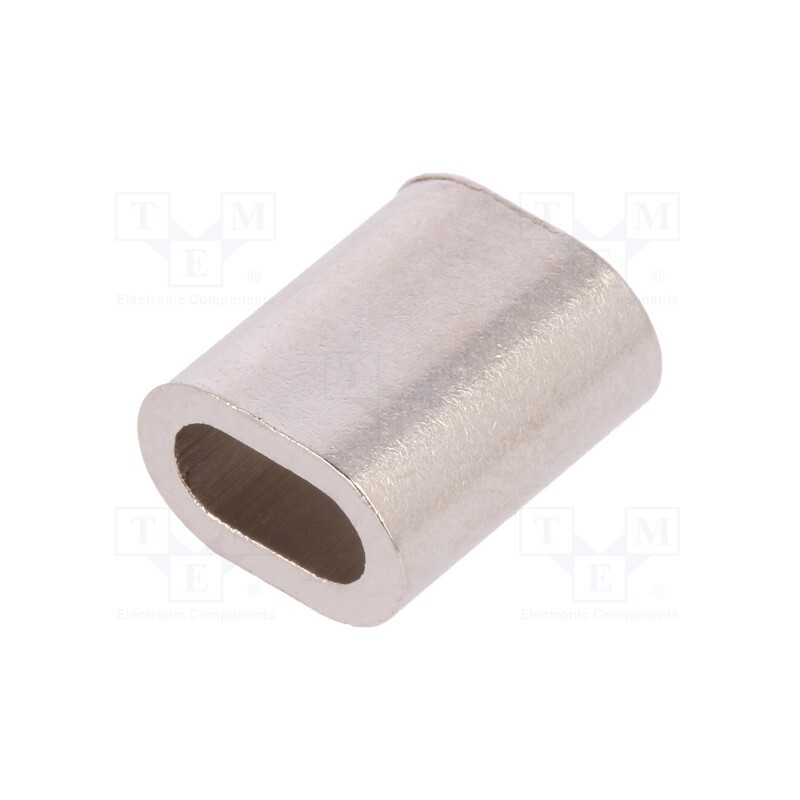 50 pcs : TZ-3 - Ferrule, copper, for rope, Ørope: 3mm, L: 11mm, nickel