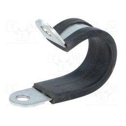 10 pcs : 61825050 - Fixing clamp, ØBundle : 22mm, W: 15mm, steel, Ømount.hole: 6.4mm