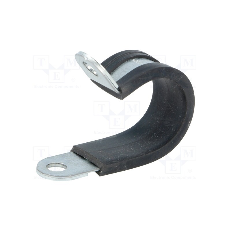 10 pcs : 61825050 - Fixing clamp, ØBundle : 22mm, W: 15mm, steel, Ømount.hole: 6.4mm