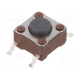 50 pcs : 2-1437565-7 - Microswitch TACT, SPST-NO, Pos: 2, 0.05A/24VDC, SMT, none, 1.57N