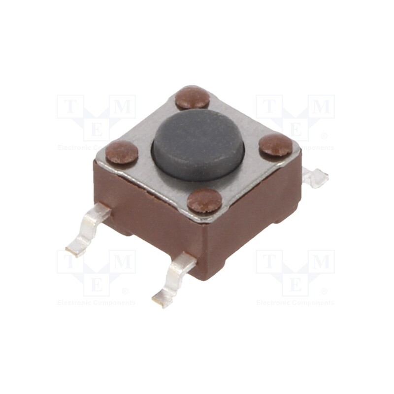 50 pcs : 2-1437565-7 - Microswitch TACT, SPST-NO, Pos: 2, 0.05A/24VDC, SMT, none, 1.57N