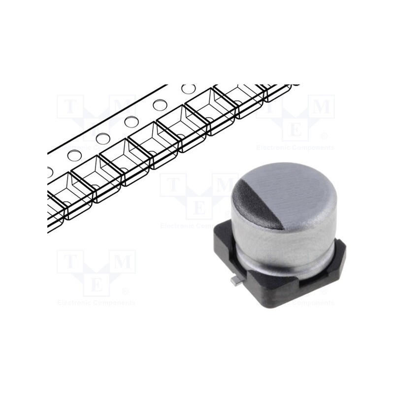 10 pcs : UCW1C470MCL1GS - Capacitor: electrolytic, low ESR, SMD, 47uF, 16VDC, Ø6.3x7mm, ±20%