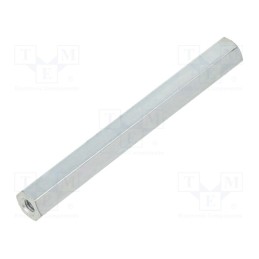 50 pcs : 125X55 - Screwed spacer sleeve, 55mm, Int.thread: M3, hexagonal, steel