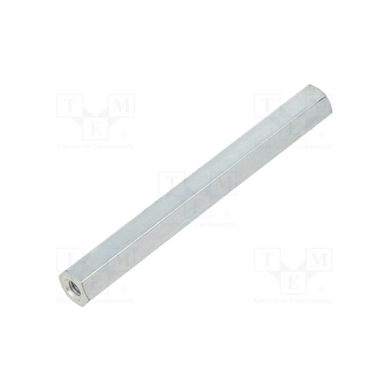 50 pcs : 125X55 - Screwed spacer sleeve, 55mm, Int.thread: M3, hexagonal, steel