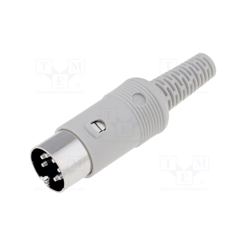 10 pcs : 930356517 MAS 70 S GRAU - Plug, DIN, male, PIN: 7, Layout: 270°, straight, for cable, soldering