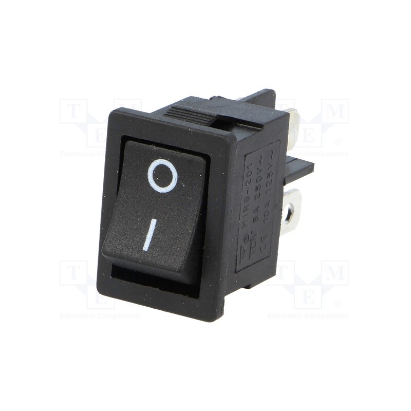 10 pcs : RSM201A2C3BK - ROCKER, DPST, Pos: 2, ON-OFF, 3A/250VAC, black, none, 35mΩ, -30÷80°C