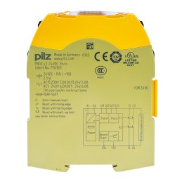 1 pcs - Pilz Dual-Channel Emergency Stop, Light Beam/Curtain, Safety Switch/Interlock Safety Relay, 24V dc, 2 Safety Contacts