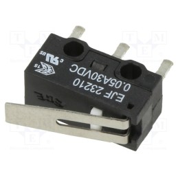 10 pcs : EJF2321000 - Microswitch SNAP ACTION, 0.05A/30VDC, with short lever, SPDT