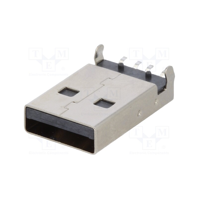 10 pcs : 931 - Plug, USB A, on PCBs, SMT, PIN: 4, horizontal, USB 2.0, gold-plated