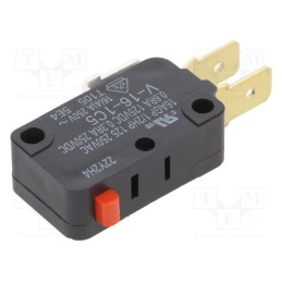 10 pcs : V161C5R - Microswitch SNAP ACTION, 16A/250VAC, 0.3A/250VDC, with lever