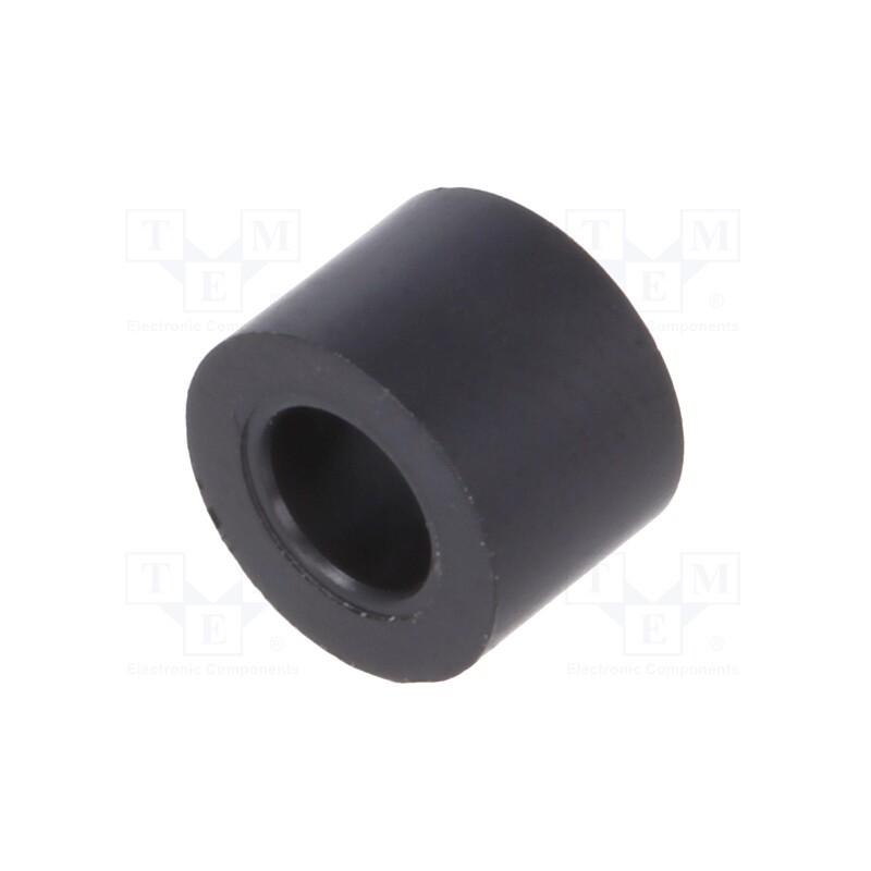 100 pcs : KDR05 - Spacer sleeve, cylindrical, polystyrene, L: 5mm, Øout: 7mm, black