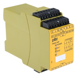 1 pcs - Pilz Dual-Channel Emergency Stop, Light Beam/Curtain, Safety Switch/Interlock Safety Relay, 24 - 240V ac/dc, 3