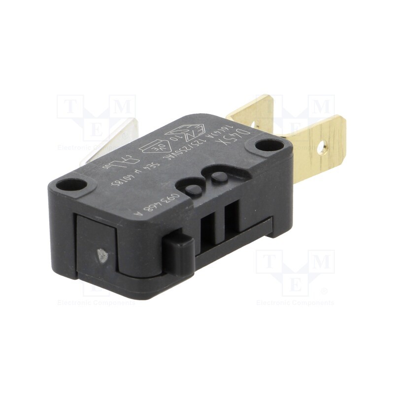 10 pcs : D459-V3AA - Microswitch SNAP ACTION, 16A/250VAC, without lever, SPDT, Pos: 2