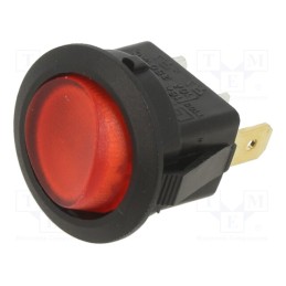 10 pcs : RR111C1000-116 - ROCKER, SPST-NO, Pos: 2, OFF-ON, 16A/125VAC, transparent, LED,point