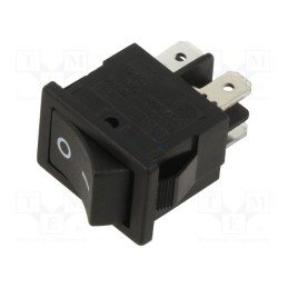 10 pcs : RA812C1121 - ROCKER, DPST, Pos: 2, OFF-ON, 10A/250VAC, black, Rcont max: 35mΩ
