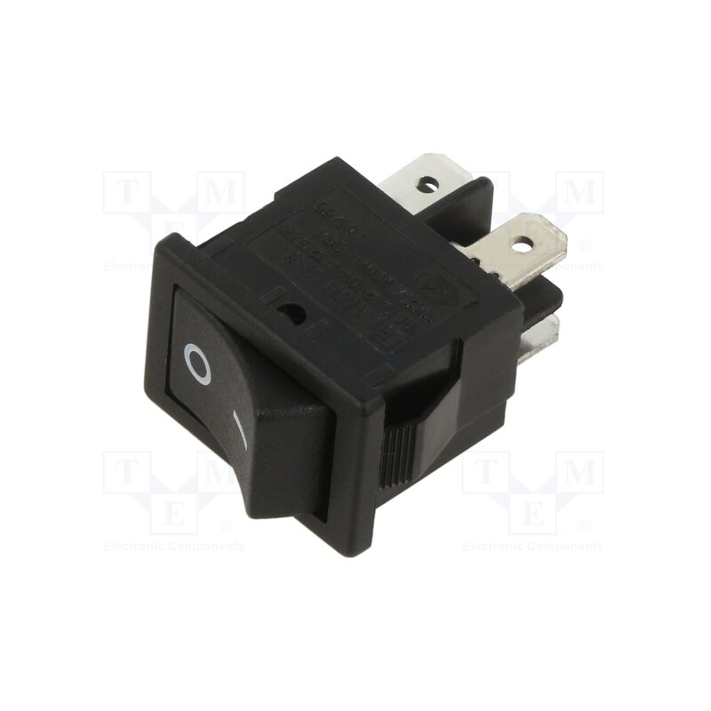 10 pcs : RA812C1121 - ROCKER, DPST, Pos: 2, OFF-ON, 10A/250VAC, black, Rcont max: 35mΩ