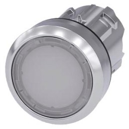 1 pcs - Siemens 3SU1 Series White Latching Push Button Head, 22mm Cutout, IP66, IP67, IP69K