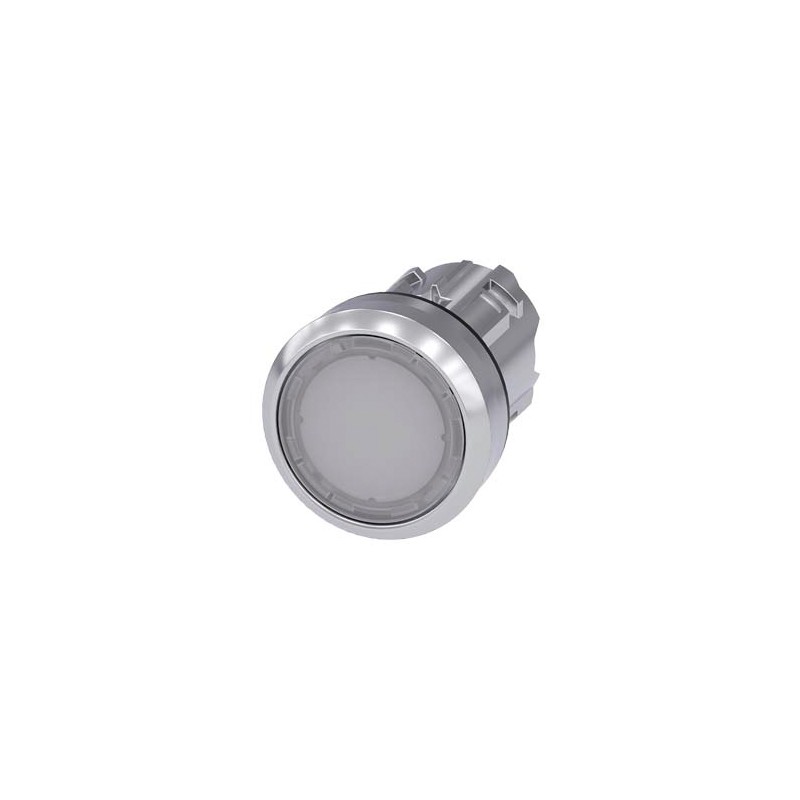 1 pcs - Siemens 3SU1 Series White Latching Push Button Head, 22mm Cutout, IP66, IP67, IP69K