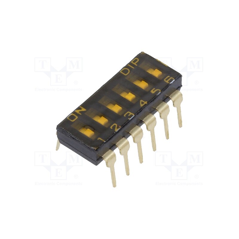 10 pcs : DBS 1006 - Switch: DIP-SWITCH, OFF-ON, 0.025A/24VDC, Pos: 2, -40÷85°C, PCB,THT